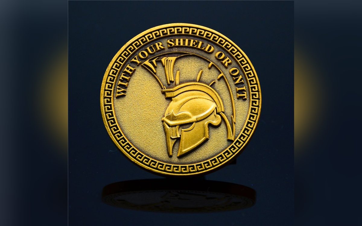 3D antique gold coin