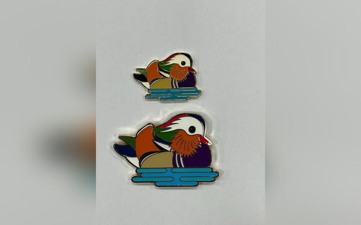 Soft enamel mandarin duck pins